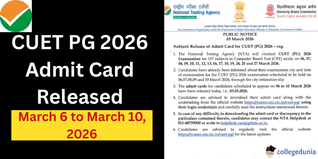 CUET PG 2026 Admit Card Released; Download Hall Ticket at exams.nta.nic.in